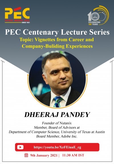PEC Centenary Lecture Series I Guest Speaker Sh. Dheeraj Pandey