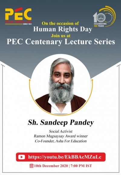 PEC Centenary Lecture Series l Guest Speaker Sh. Sandeep Pandey